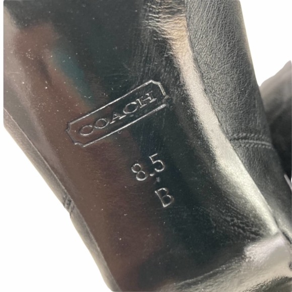 Coach Gene black leather heeled booties Sz 8.5 - Picture 9 of 10